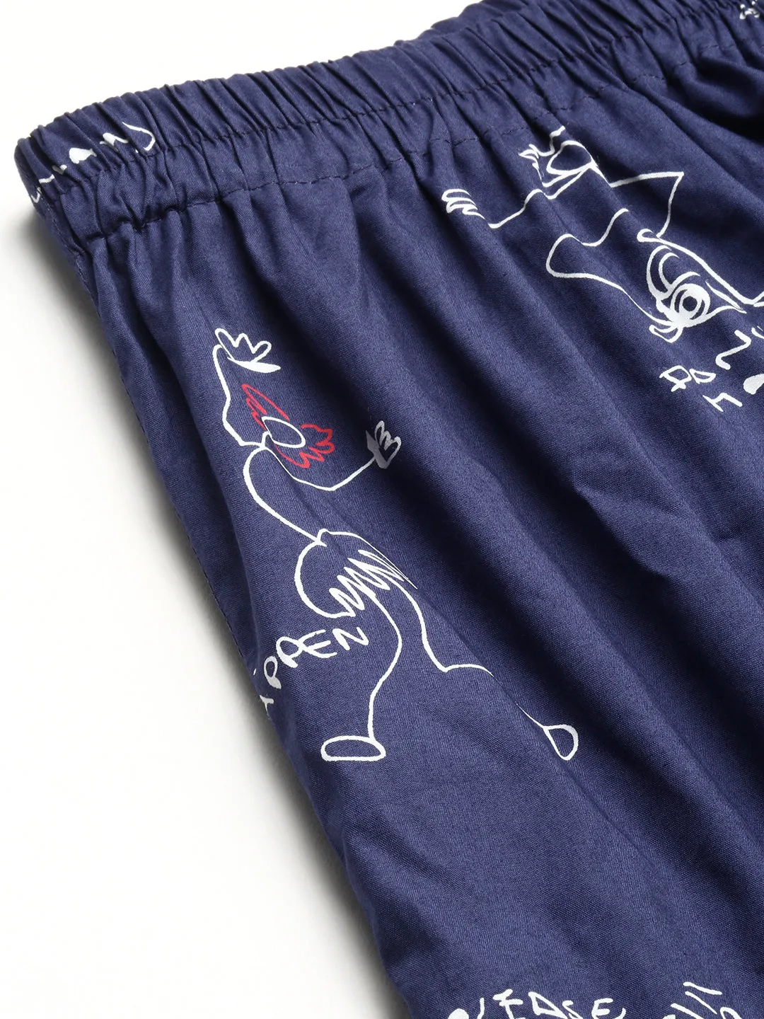 Men Blue Slim Fit Conversational Printed Cotton Boxer