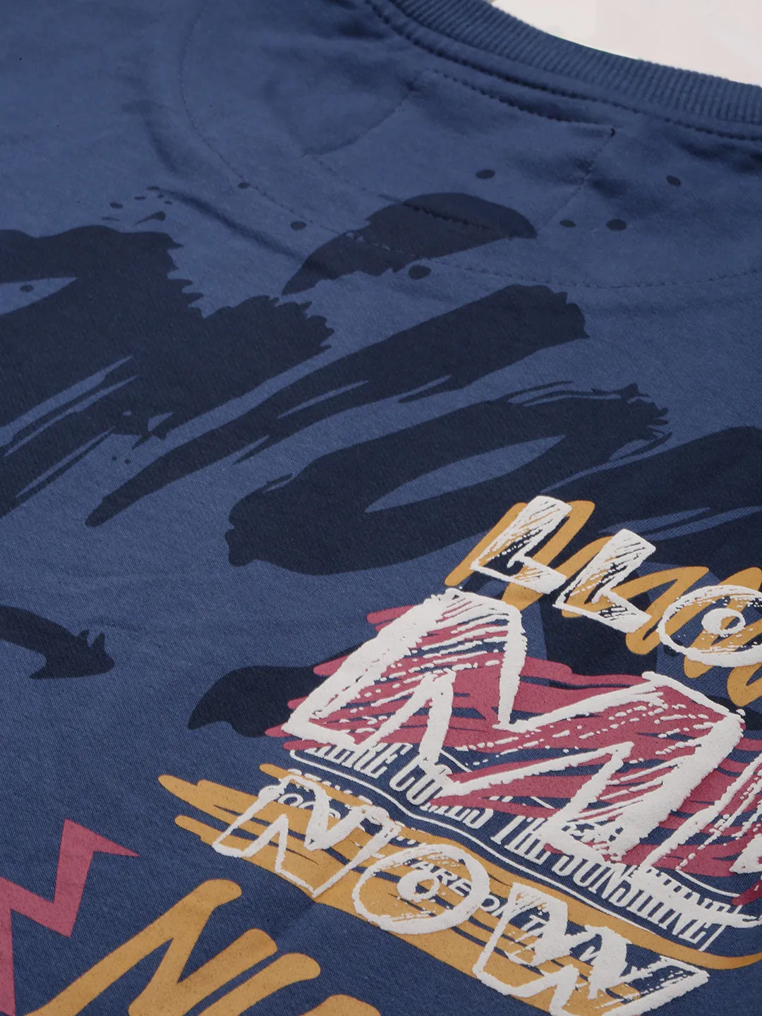 Men Blue Typography Printed Sweatshirt