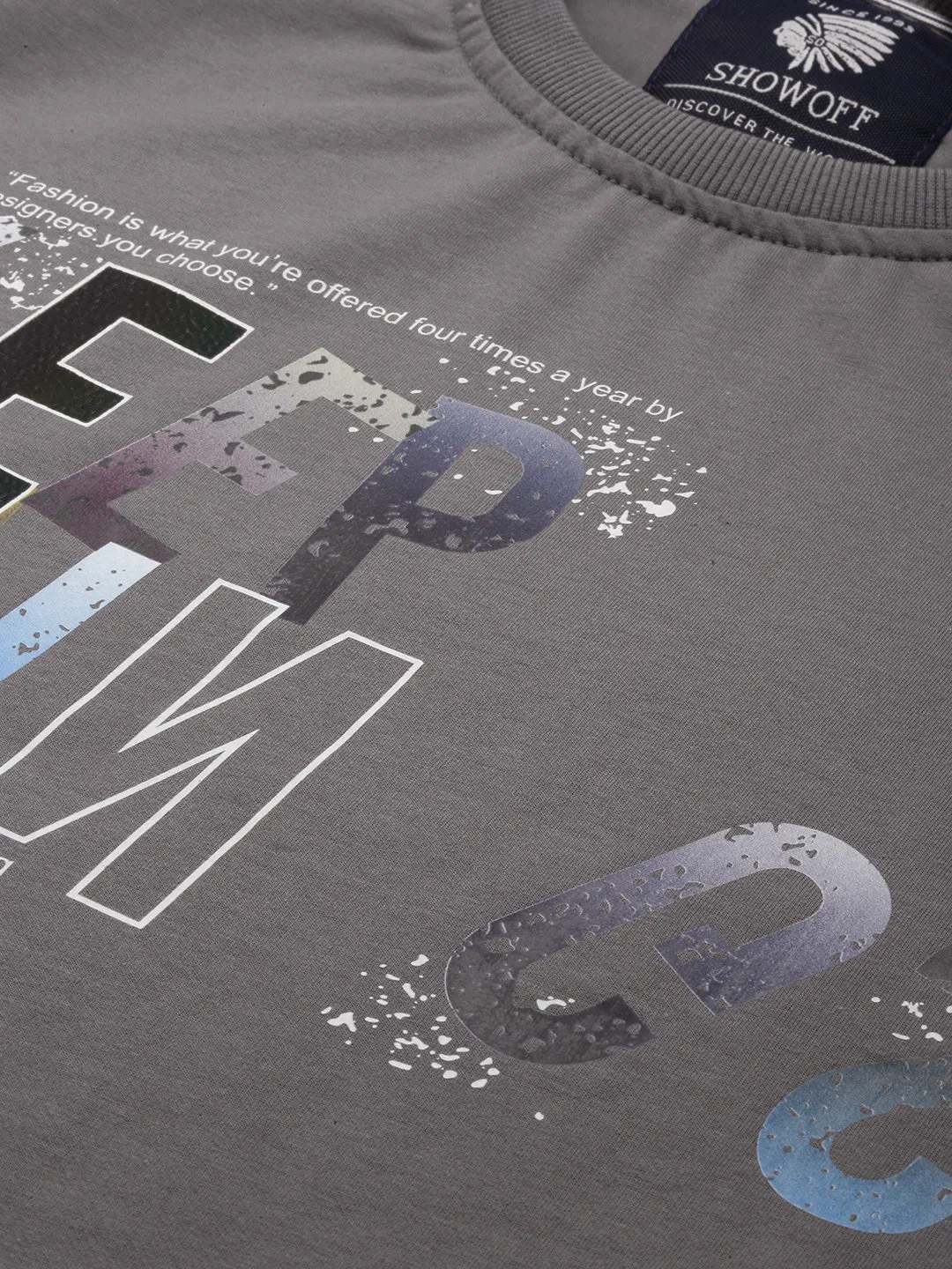 Men Grey Typography Printed Sweatshirt