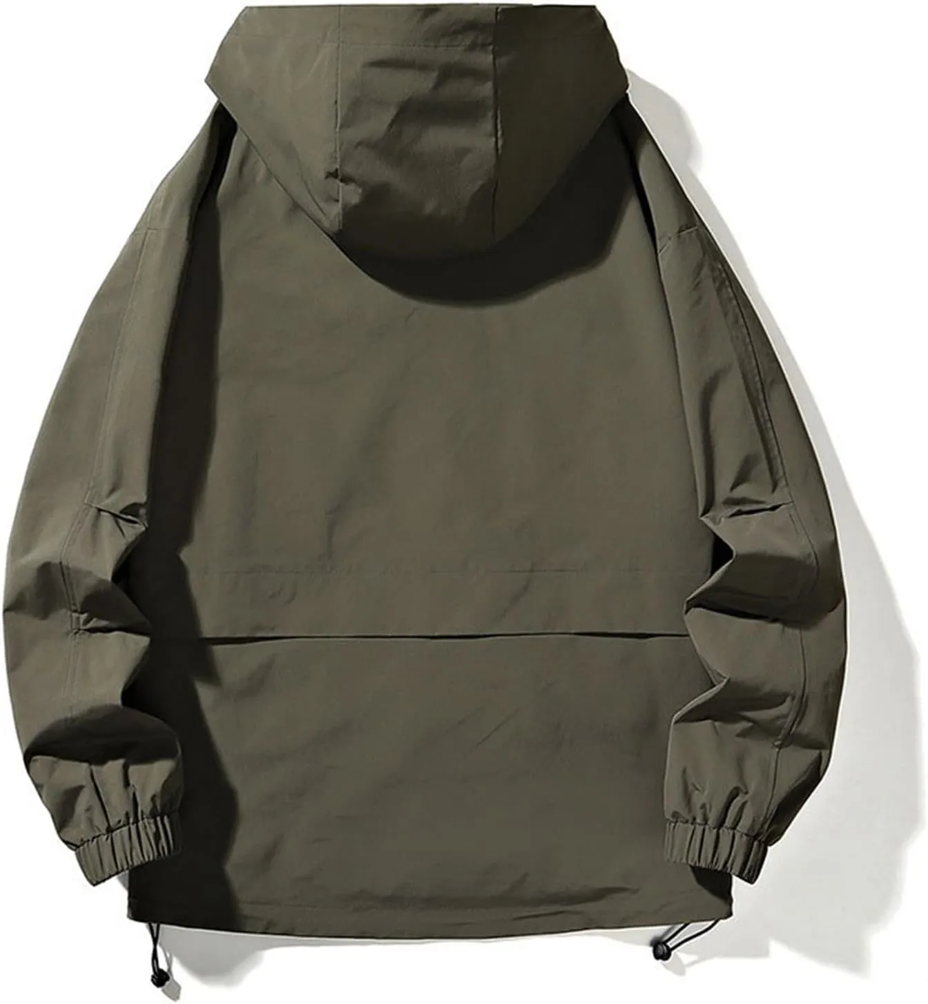 Men Softshell Jacket with Hood Waterproof Windbreaker Lightweight Rain Jacket Outdoor Hiking Travel Hoodies Outerwear