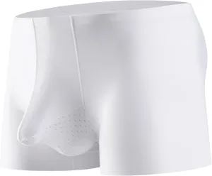 Men's Breathable Comfort Super Soft Trunks Sexy Dual Pouch Silky Boxer Shorts