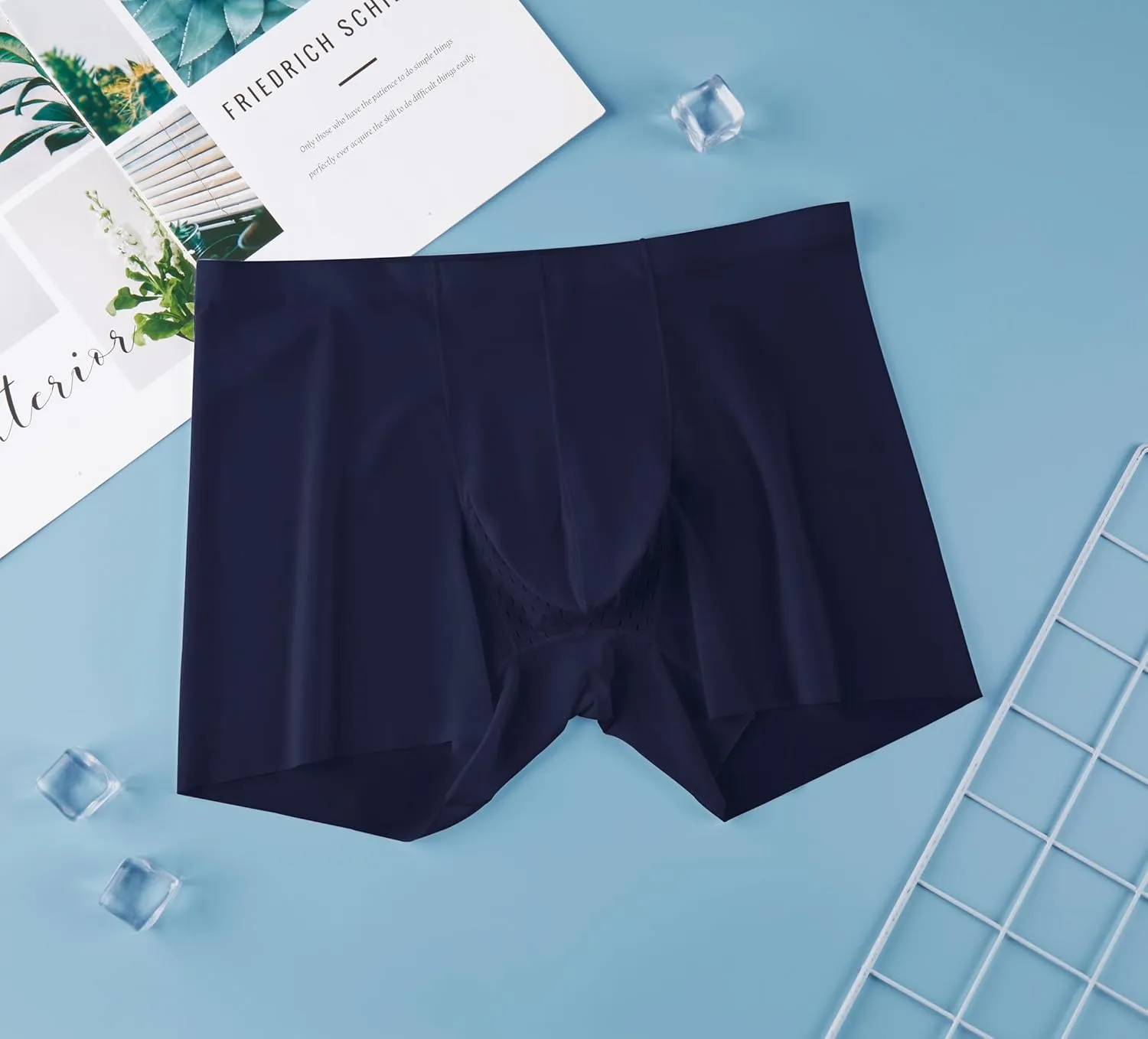 Men's Breathable Comfort Super Soft Trunks Sexy Dual Pouch Silky Boxer Shorts