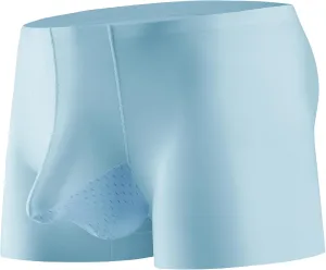 Men's Breathable Comfort Super Soft Trunks Sexy Dual Pouch Silky Boxer Shorts