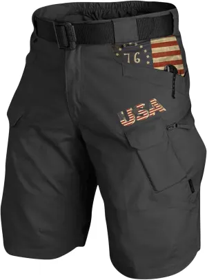 Men's Cargo Shorts Graphic Tactical Shorts with Zipper Pockets Outdoor Hiking Fishing Shorts for Men Golf Shorts