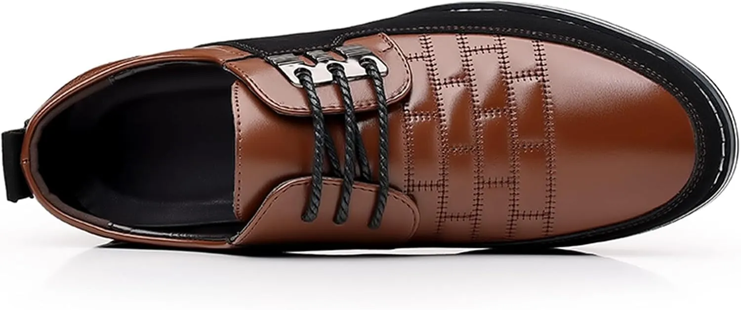 Mens Dress Shoes Fashion Business Casual Shoes Flats Sneakers Lace-up Formal Walking Shoes Wedding Shoes for Male