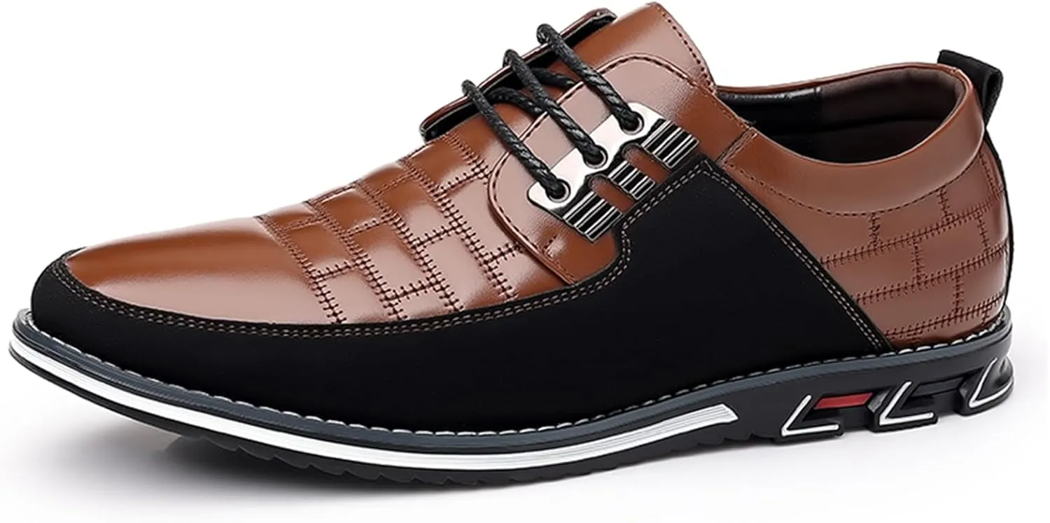 Mens Dress Shoes Fashion Business Casual Shoes Flats Sneakers Lace-up Formal Walking Shoes Wedding Shoes for Male