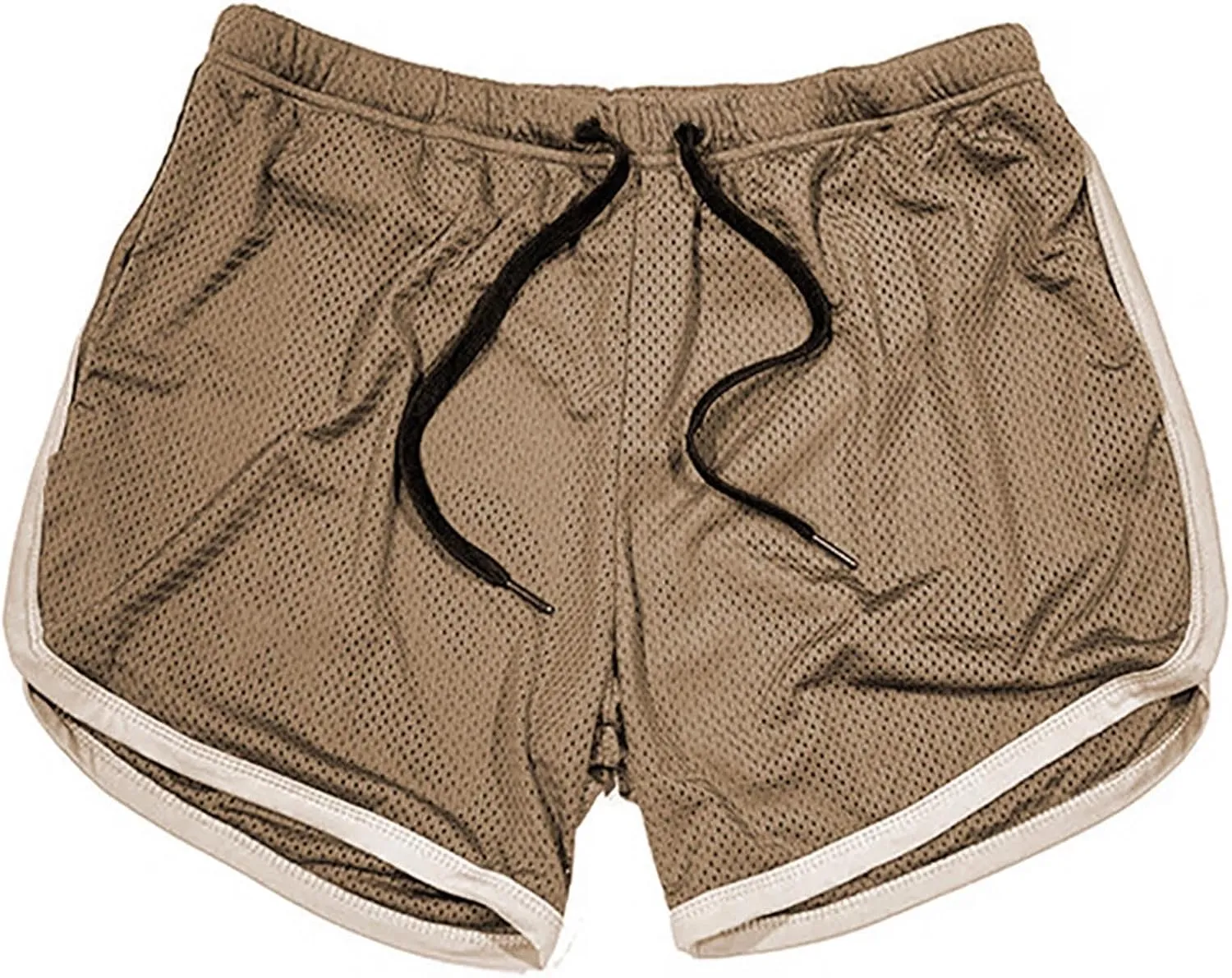 Mens Shorts Summer Breathable Quick Drying Gym Shorts Elastic Waist Drawstring Running Shorts Casual Mesh Beach Shorts