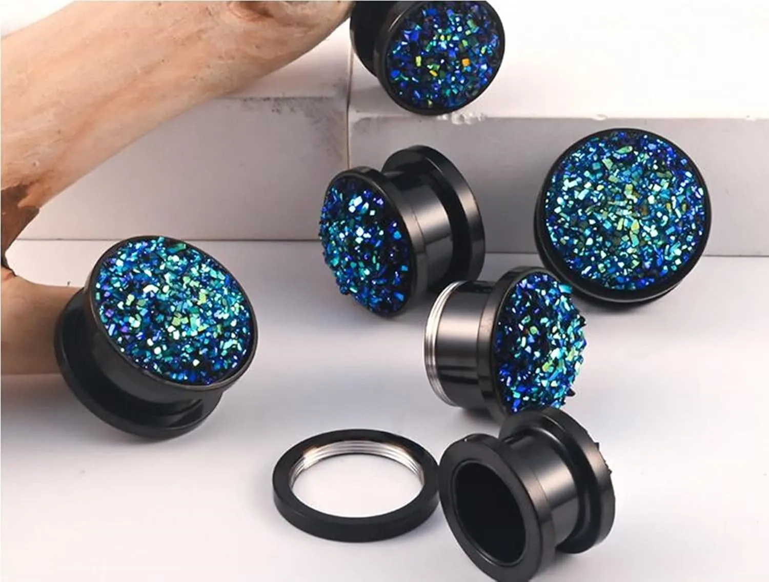 Mens Tunnels for Ears, Stainless Steel Piercing Jewelry Round Expander Stretcher Piercing Jewelry