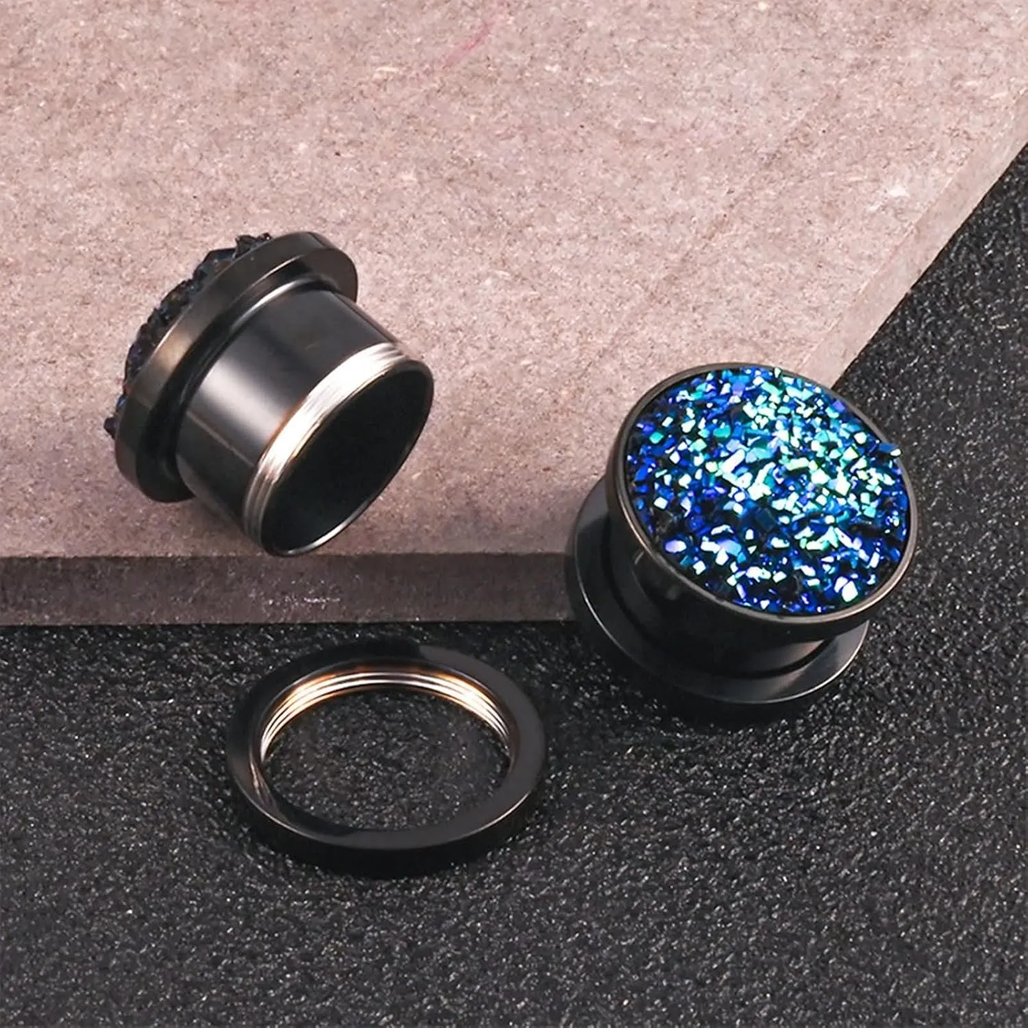 Mens Tunnels for Ears, Stainless Steel Piercing Jewelry Round Expander Stretcher Piercing Jewelry