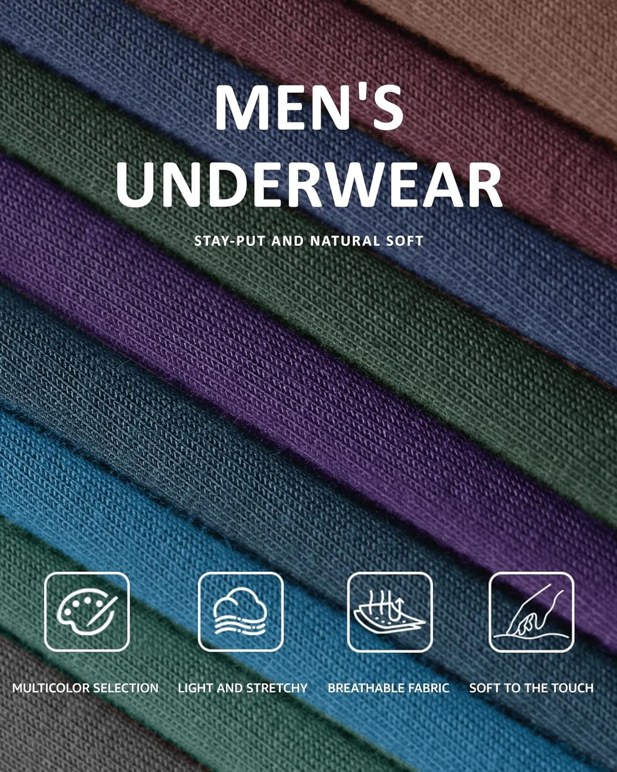 Men's Underwear Boxer Briefs Stretch Waistband for Soft Breathable Comfort in a Multipack (7 Pack)