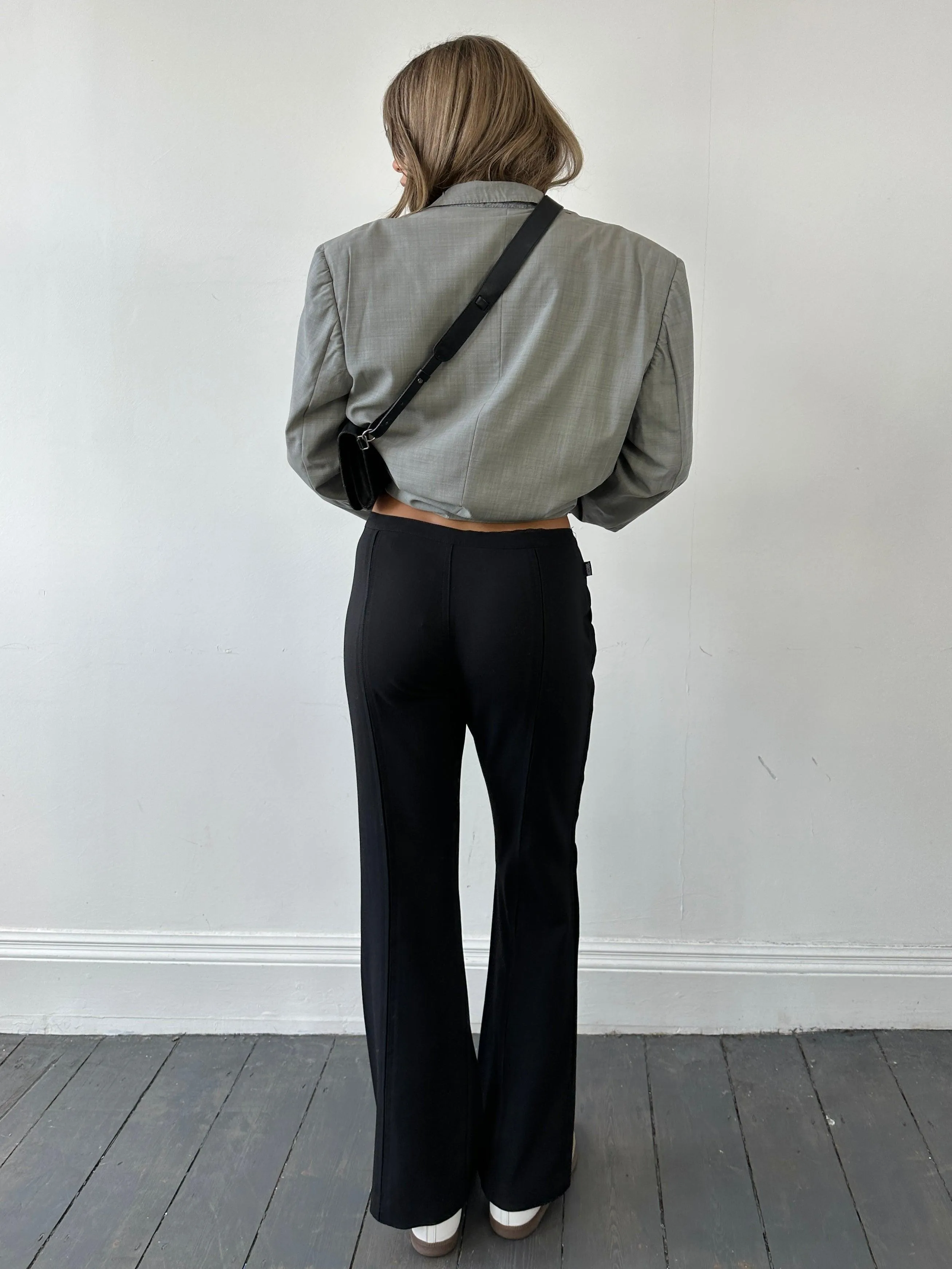 Moschino Jeans Virgin Wool Low Waist Flared Trousers - W34/UK 12