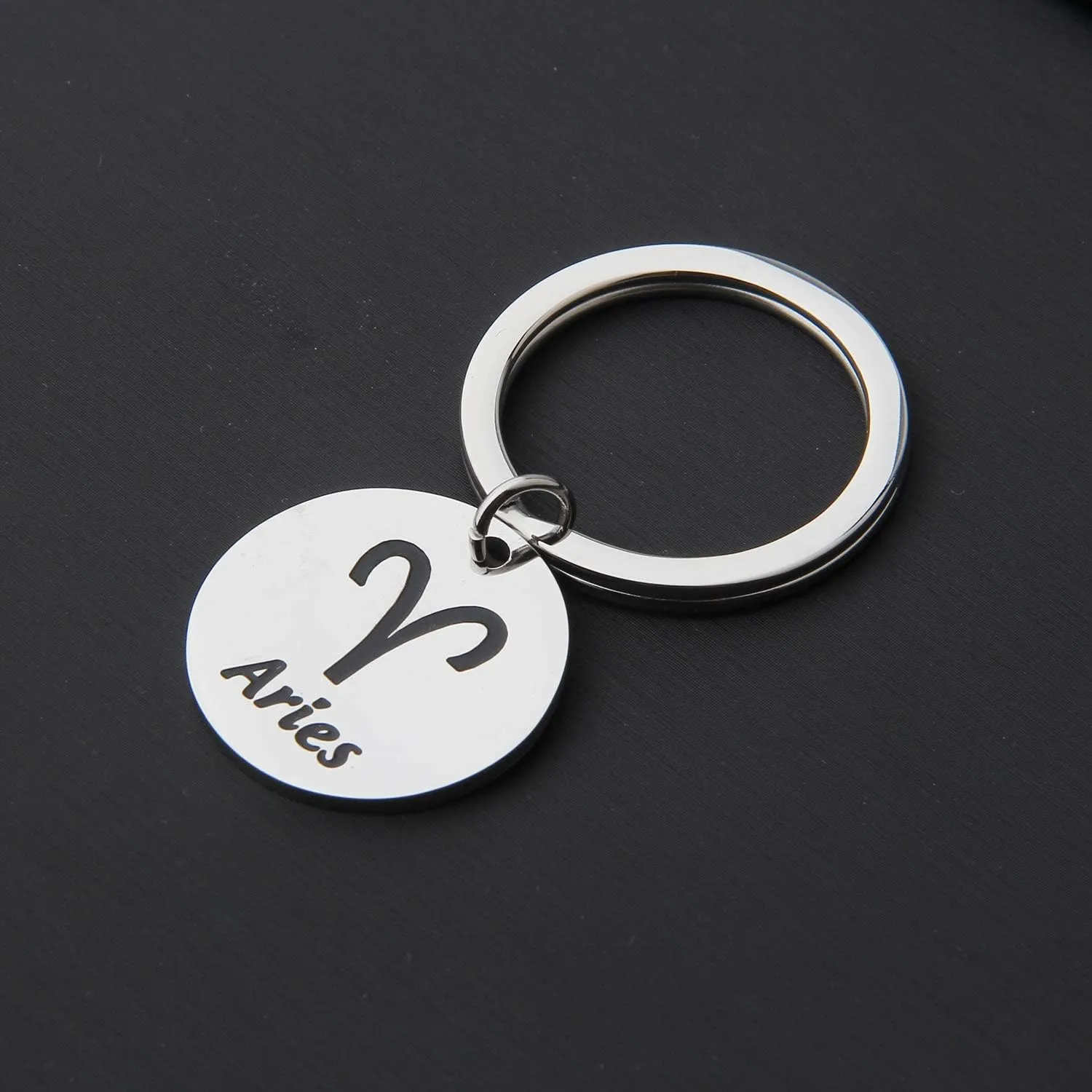 MYOSPARK Zodiac Sign Keychain Double Sided Jewelry Astrology Keychain Christmas Gift Constellation Jewelry