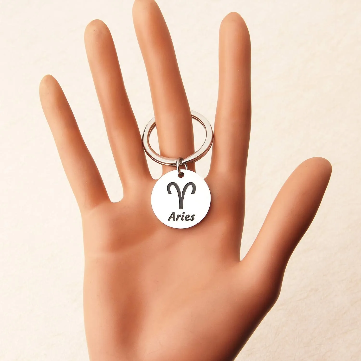 MYOSPARK Zodiac Sign Keychain Double Sided Jewelry Astrology Keychain Christmas Gift Constellation Jewelry