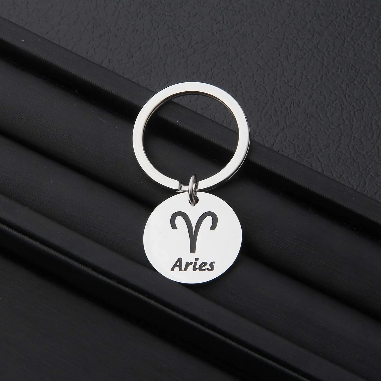 MYOSPARK Zodiac Sign Keychain Double Sided Jewelry Astrology Keychain Christmas Gift Constellation Jewelry