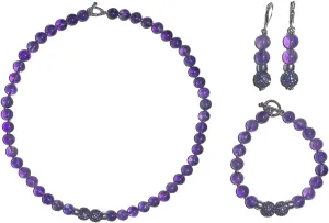 Natural Gemstone Handmade Bead Jewelry Set for Women Necklace Earring and Bracelet Set Boho Collar Jewelry Dangle Earrings Clasp Metal Fashion Jewelry Set