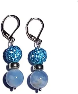 Natural Gemstone Handmade Bead Jewelry Set for Women Necklace Earring and Bracelet Set Boho Collar Jewelry Dangle Earrings Clasp Metal Fashion Jewelry Set
