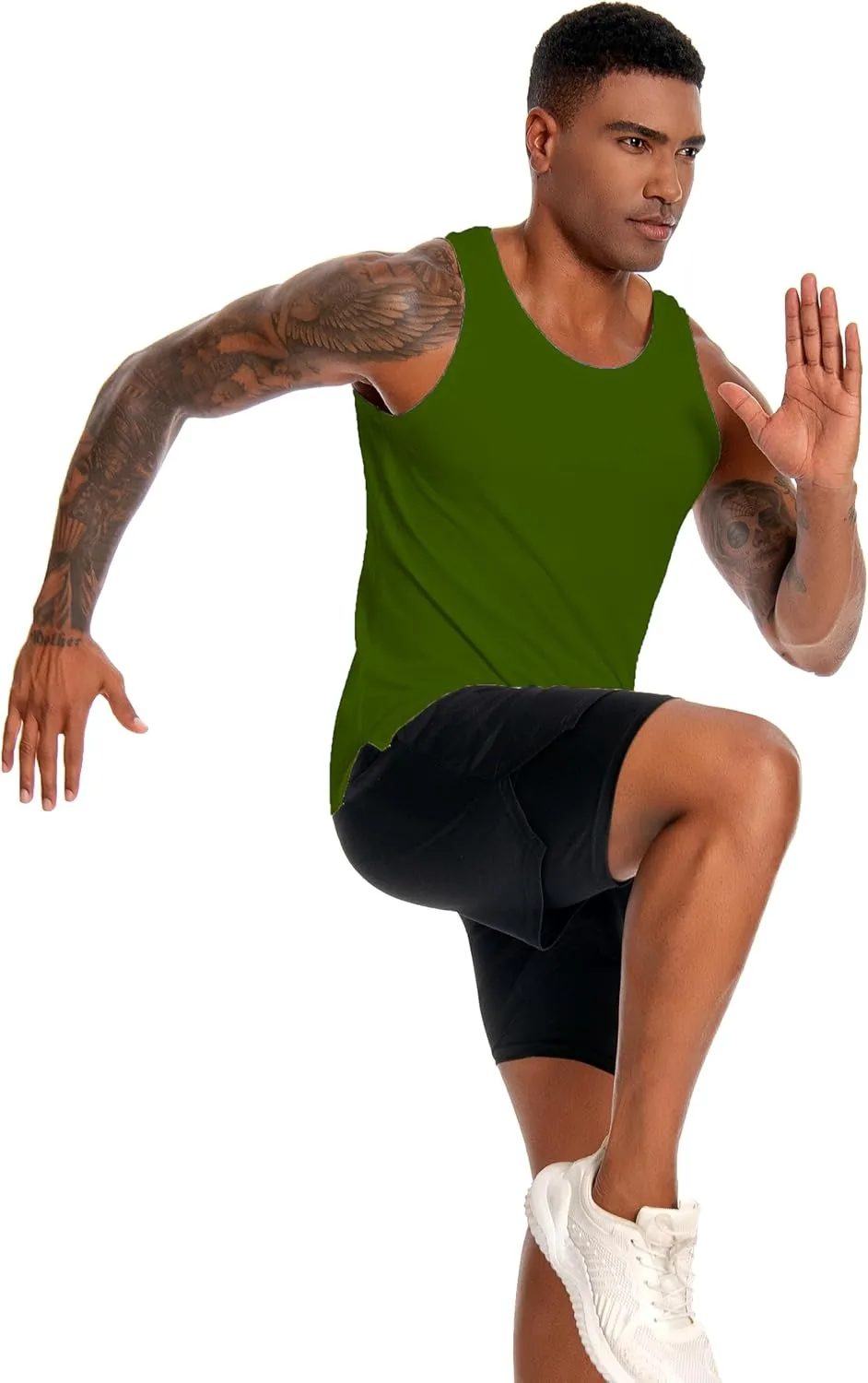 Nutria Mens Cotton Tank Tops 3 Pack Sleeveless Jersey Casual Classic T Shirts Crew Neck Summer Tees Multicolor U02