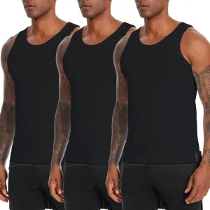 Nutria Mens Cotton Tank Tops 3 Pack Sleeveless Jersey Casual Classic T Shirts Crew Neck Summer Tees Multicolor U02
