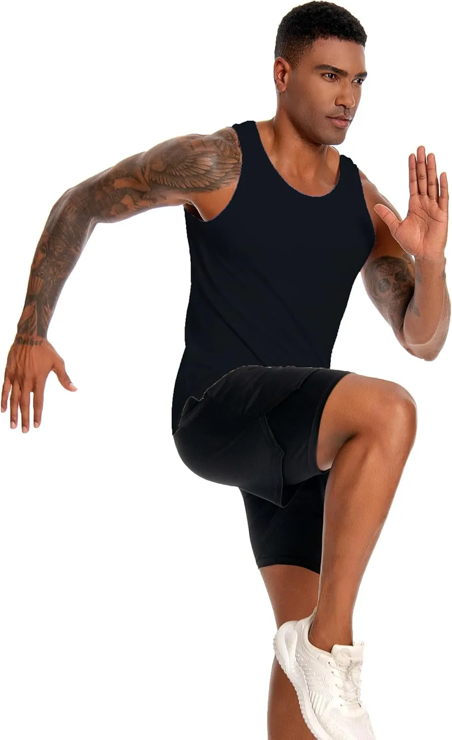 Nutria Mens Cotton Tank Tops 3 Pack Sleeveless Jersey Casual Classic T Shirts Crew Neck Summer Tees Multicolor U02