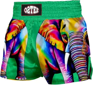 O2TEE Muay Thai Shorts Boxing Shorts MMA Kickboxing Traditional Styles Nation Shorts