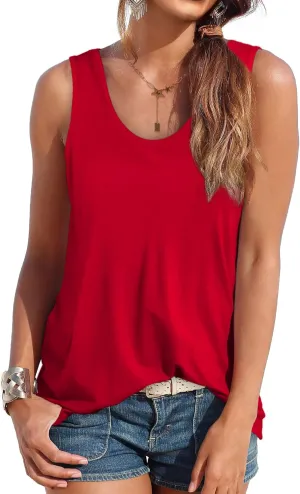OFEEFAN Womens Tank Tops Sleeveless Scoop Neck Loose Fit Summer Clothes