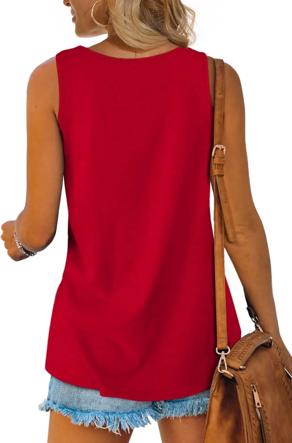 OFEEFAN Womens Tank Tops Sleeveless Scoop Neck Loose Fit Summer Clothes