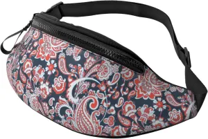 Paisley Floral Waist Bag With Adjustable Belt Bag Fanny Pack Bum Bag For Men Women Traveling Hiking Cycling Running Pattern-74
