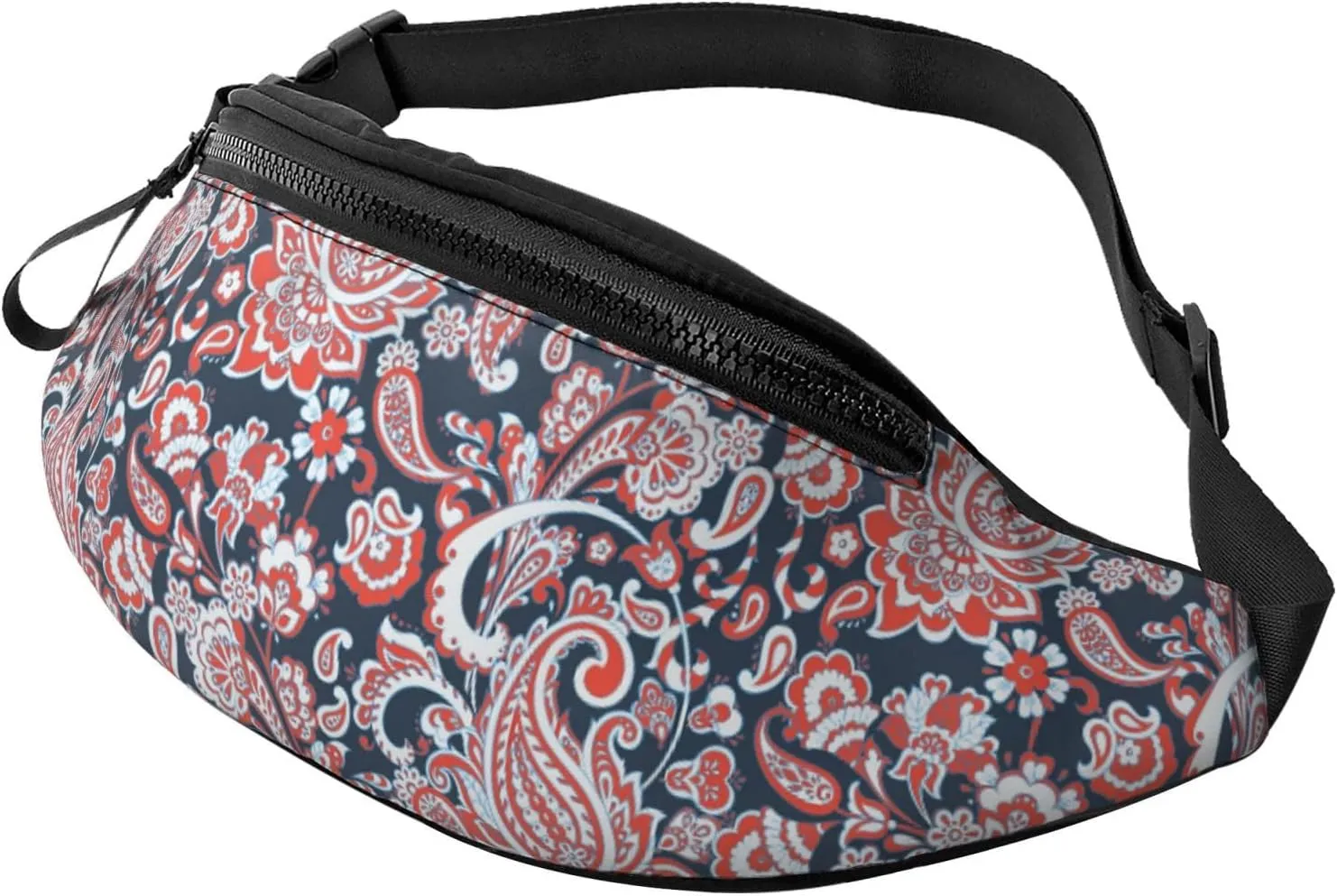 Paisley Floral Waist Bag With Adjustable Belt Bag Fanny Pack Bum Bag For Men Women Traveling Hiking Cycling Running Pattern-74