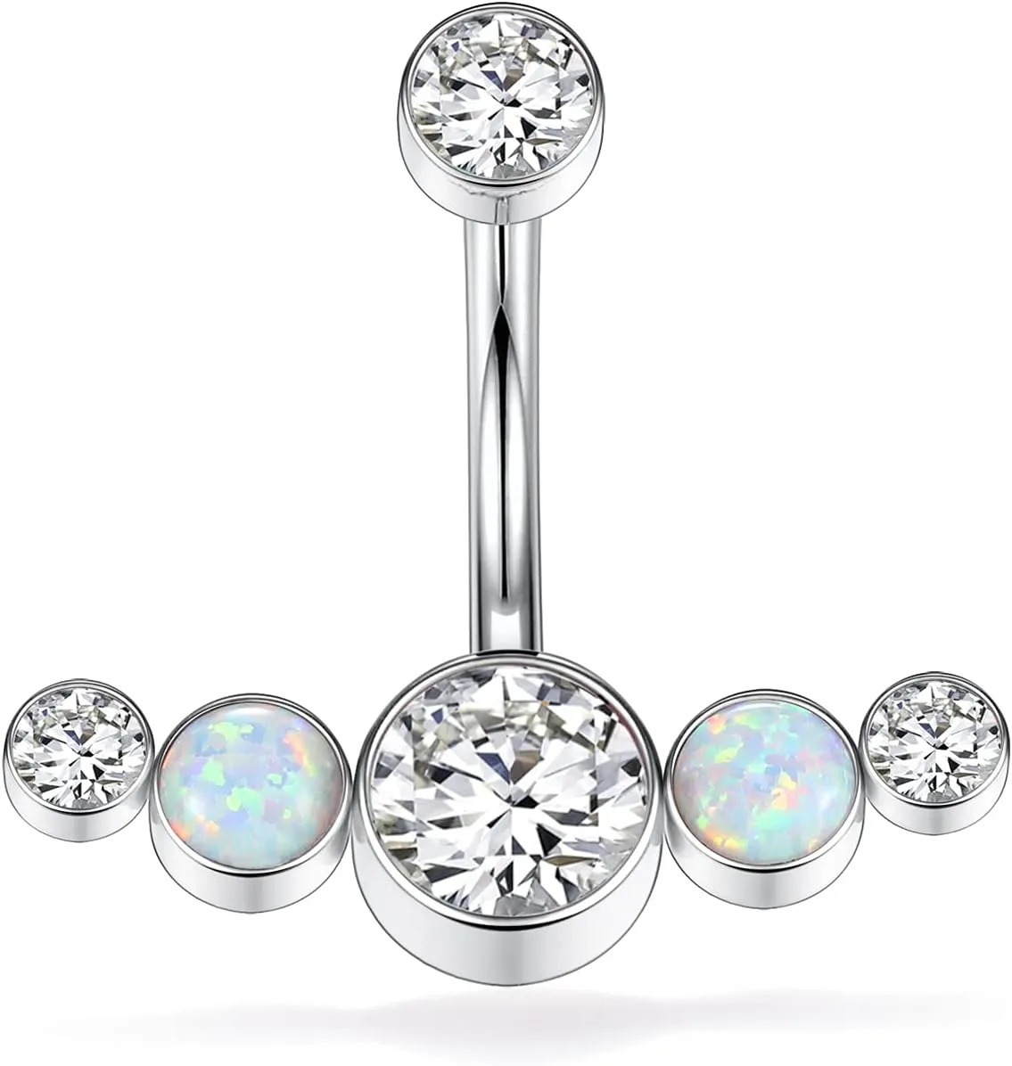PEAKLINK Belly Button Ring 10mm 14G Belly Jewelry Titanium Navel Ring Internally Threaded Belly Barbell Navel Jewelry Navel Belly Piercing Jewelry for Women
