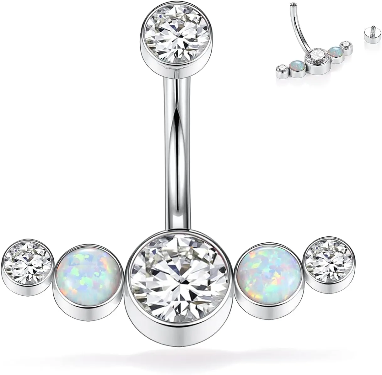PEAKLINK Belly Button Ring 10mm 14G Belly Jewelry Titanium Navel Ring Internally Threaded Belly Barbell Navel Jewelry Navel Belly Piercing Jewelry for Women