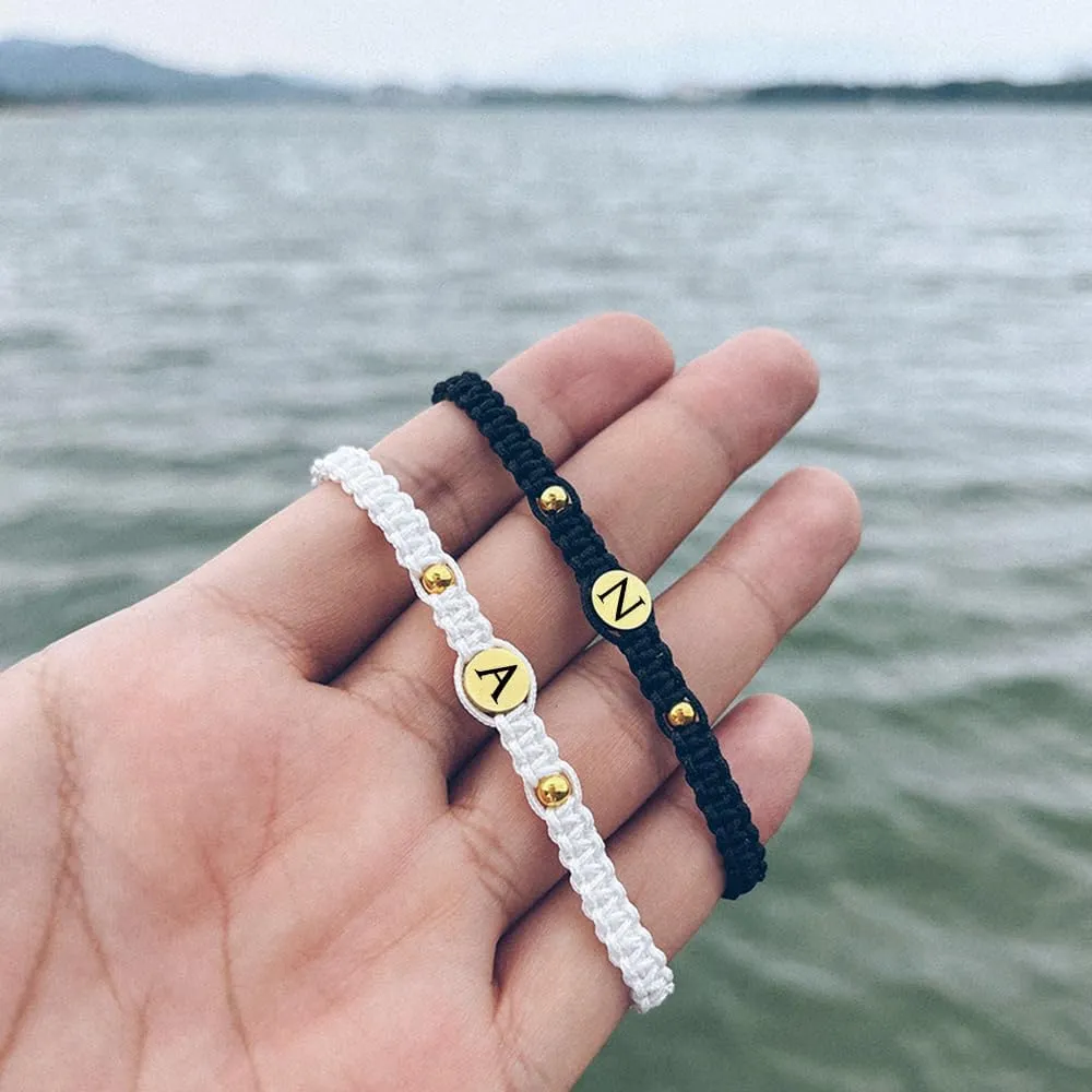 Personalized Couples Bracelets Initial Letter Matching Bracelets for Couples His and Her Bracelets for Couples Wife Husband Long Distance Gifts