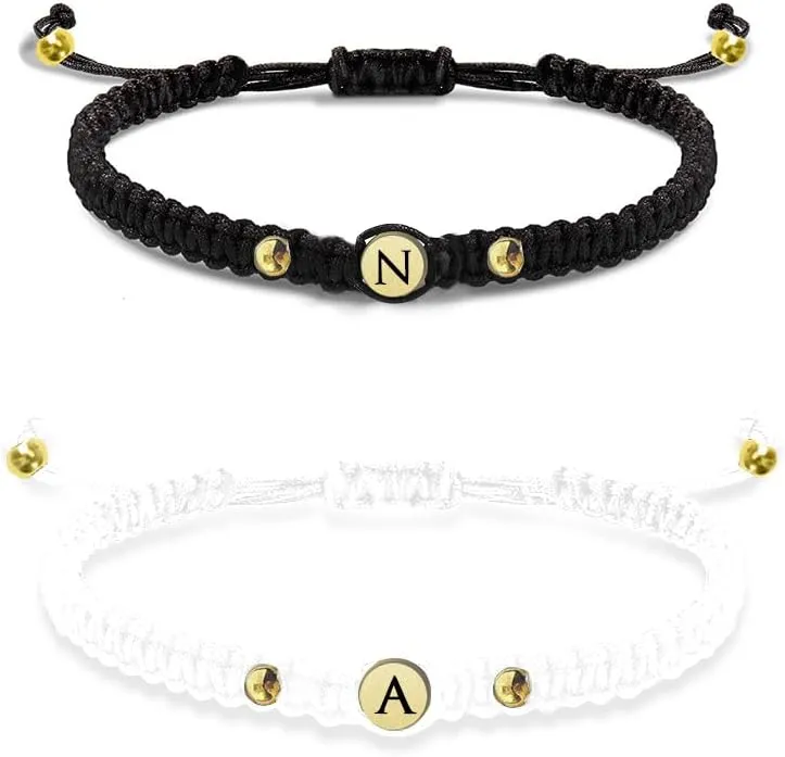 Personalized Couples Bracelets Initial Letter Matching Bracelets for Couples His and Her Bracelets for Couples Wife Husband Long Distance Gifts
