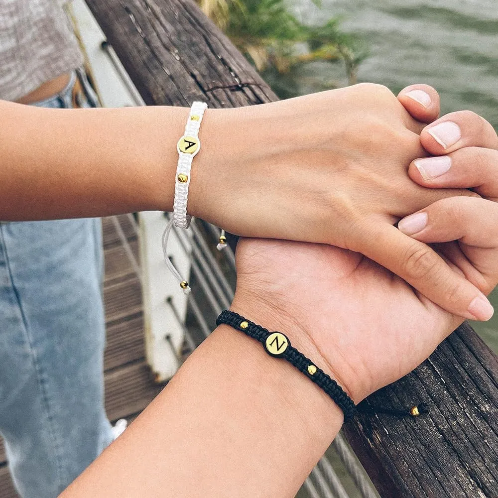 Personalized Couples Bracelets Initial Letter Matching Bracelets for Couples His and Her Bracelets for Couples Wife Husband Long Distance Gifts