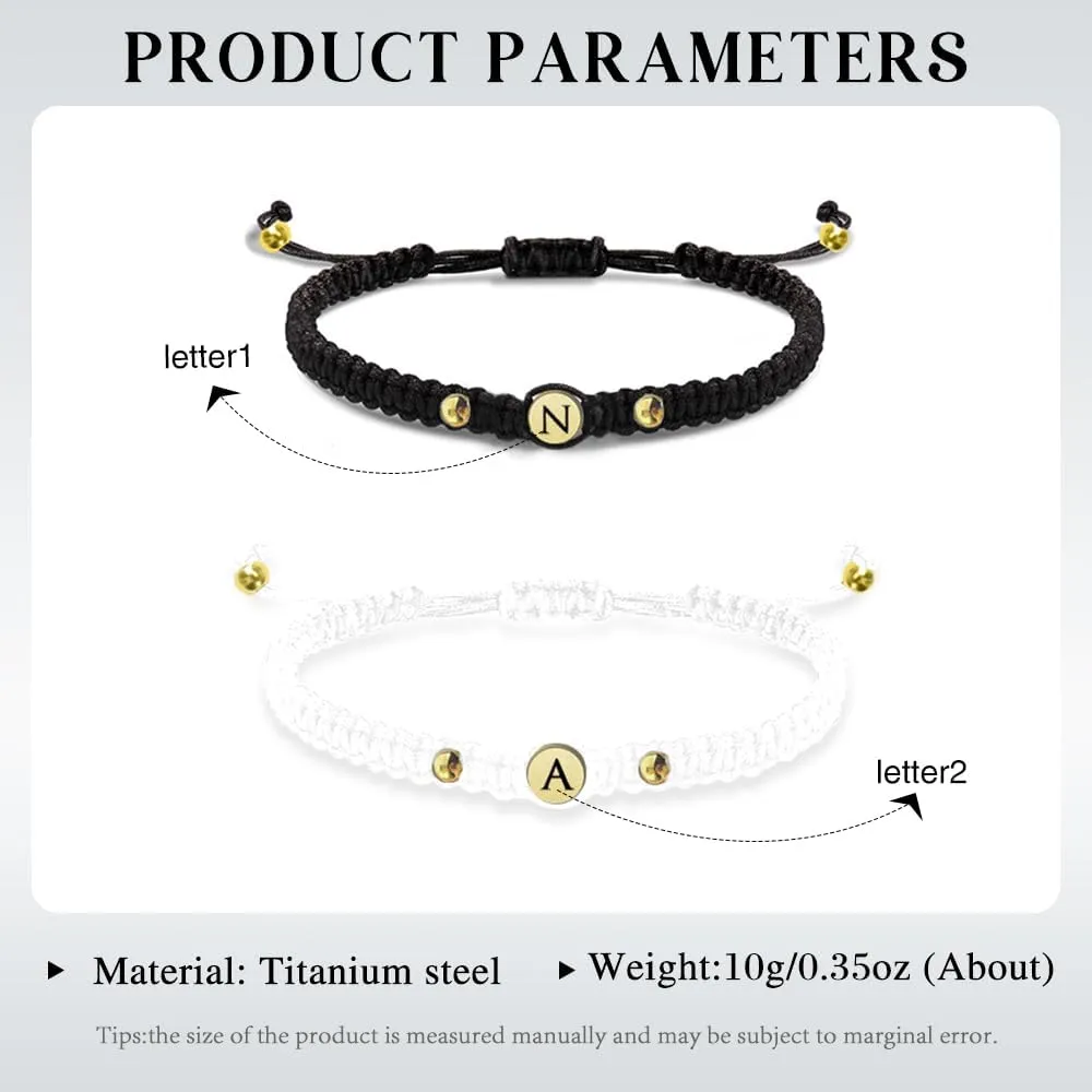Personalized Couples Bracelets Initial Letter Matching Bracelets for Couples His and Her Bracelets for Couples Wife Husband Long Distance Gifts