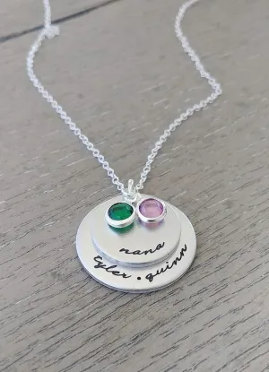Personalized Jewelry // Necklace for Nana or Grandma with Grandkids Names // Hand Stamped Jewelry