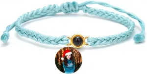 Personalized Photo Bracelets Custom Picture Projection Bracelets Handmade Braided Rope Circular Bracelet I Love You Bracelets
