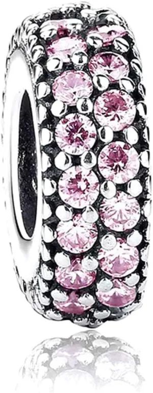 Purple Pink Green Blue CZ Spacer Charm Compatible with Pandora Bracelets Birthstone Bead Pendant Friends Family Birthday Anniversary