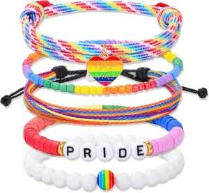 Raicegs 5PCS Bracelets Bohemian Stackable Beaded Bracelet Set for Women Surfer Heishi Friendship Bracelets Clay Beaded Rope Natural Stone Crystal Bracelets Boho Stacking Bracelets for Girl