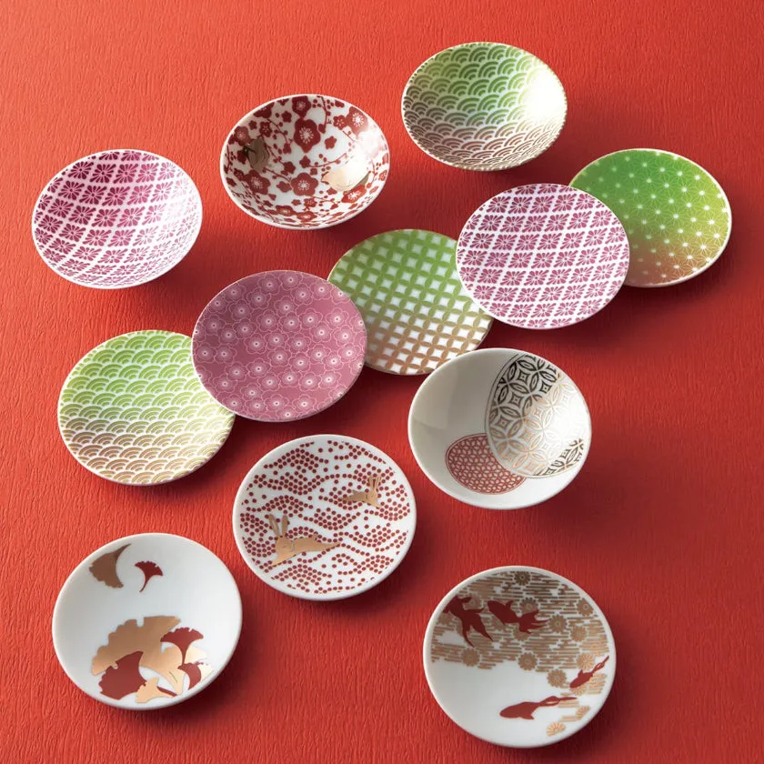 RED GOLD BLACK GOLDFISH, Mamezara (), Small Dish, Mino Wares