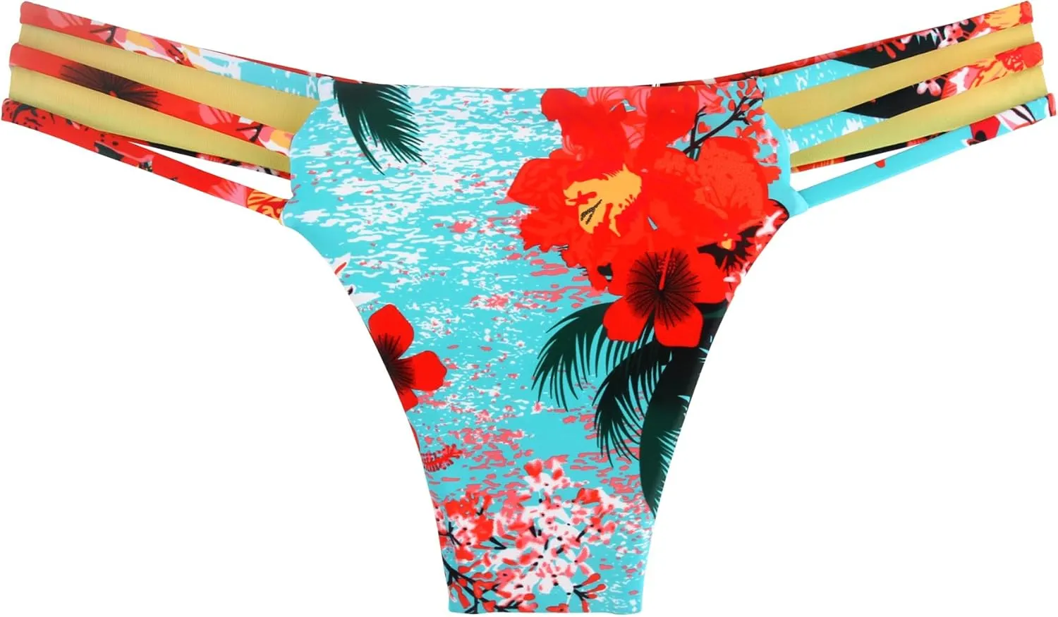 RELLECIGA Women's Triple Strappy Thong Bikini Bottoms