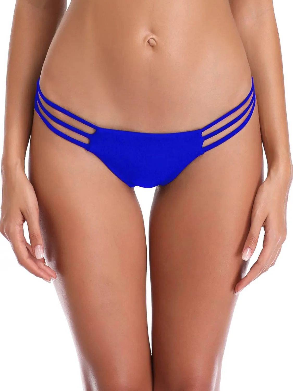 RELLECIGA Women's Triple Strappy Thong Bikini Bottoms