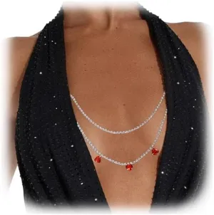 Rhinestone Bra Chain Jewelry Crystal Heart Tassel Nipple Chain Rhinestone Non Piercing Nipple Jewelry Sexy Rave Lingerie Chest Body Accessories Jewelry for Women