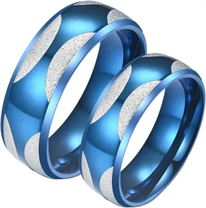 Rings Men Aesthetic, Bicolor Women's Rings Jewelry, Stainless-Steel Matching Rings Jewelry Wedding