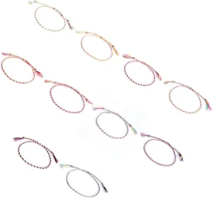 Set of 10 Handmade Cotton Bracelets Friendship Bracelets Adjustable Anklets Colorful Cotton Thread Bracelets for Woman