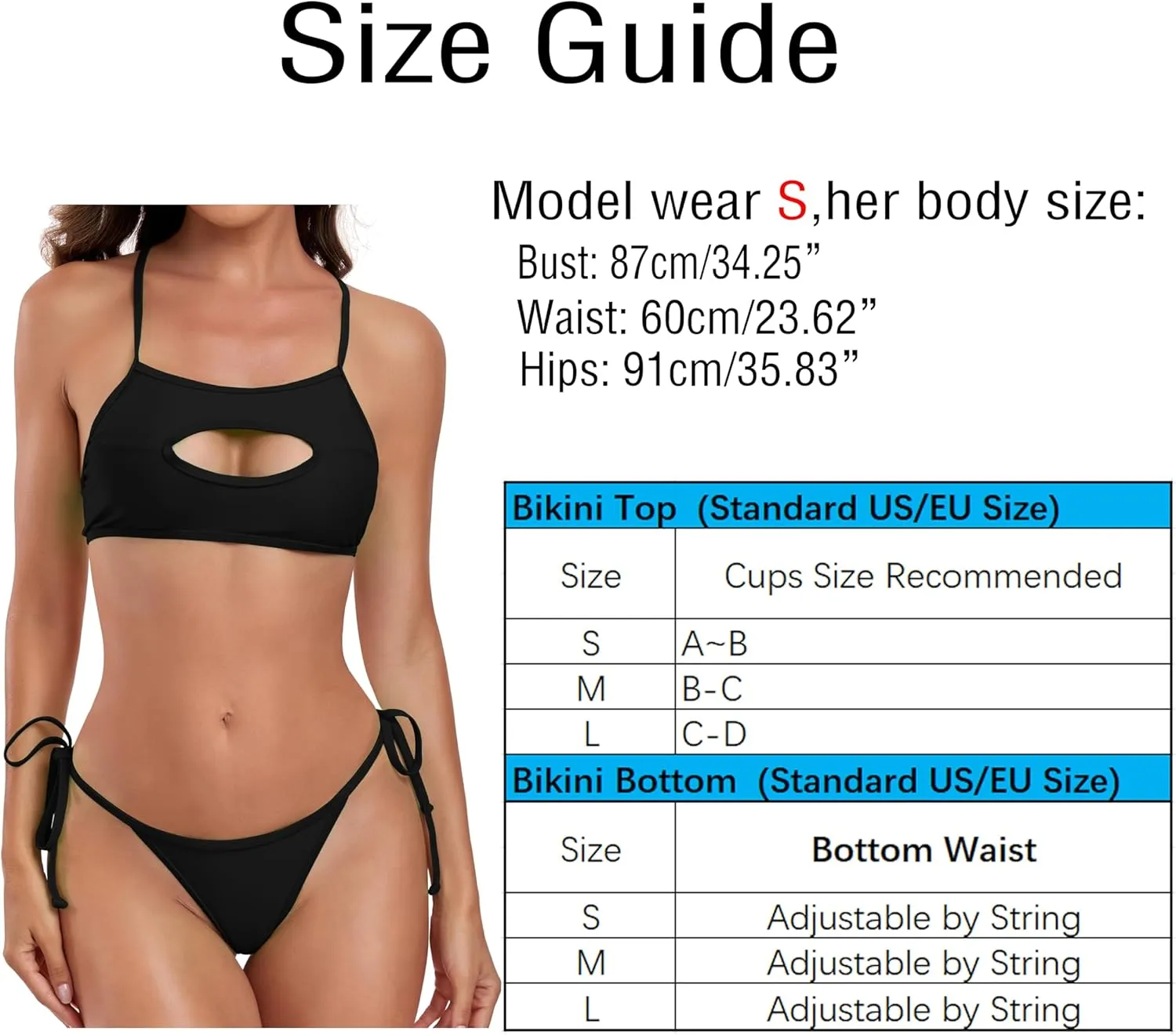 SHERRYLO Thong Bikini Swimsuit for Women Brazilian Bottom Triangle Bikinis Top Bathing Suit