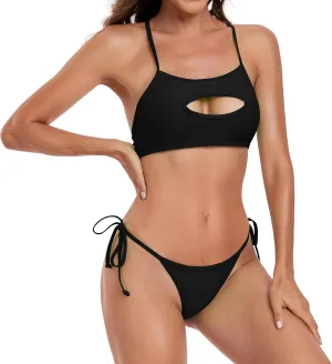 SHERRYLO Thong Bikini Swimsuit for Women Brazilian Bottom Triangle Bikinis Top Bathing Suit
