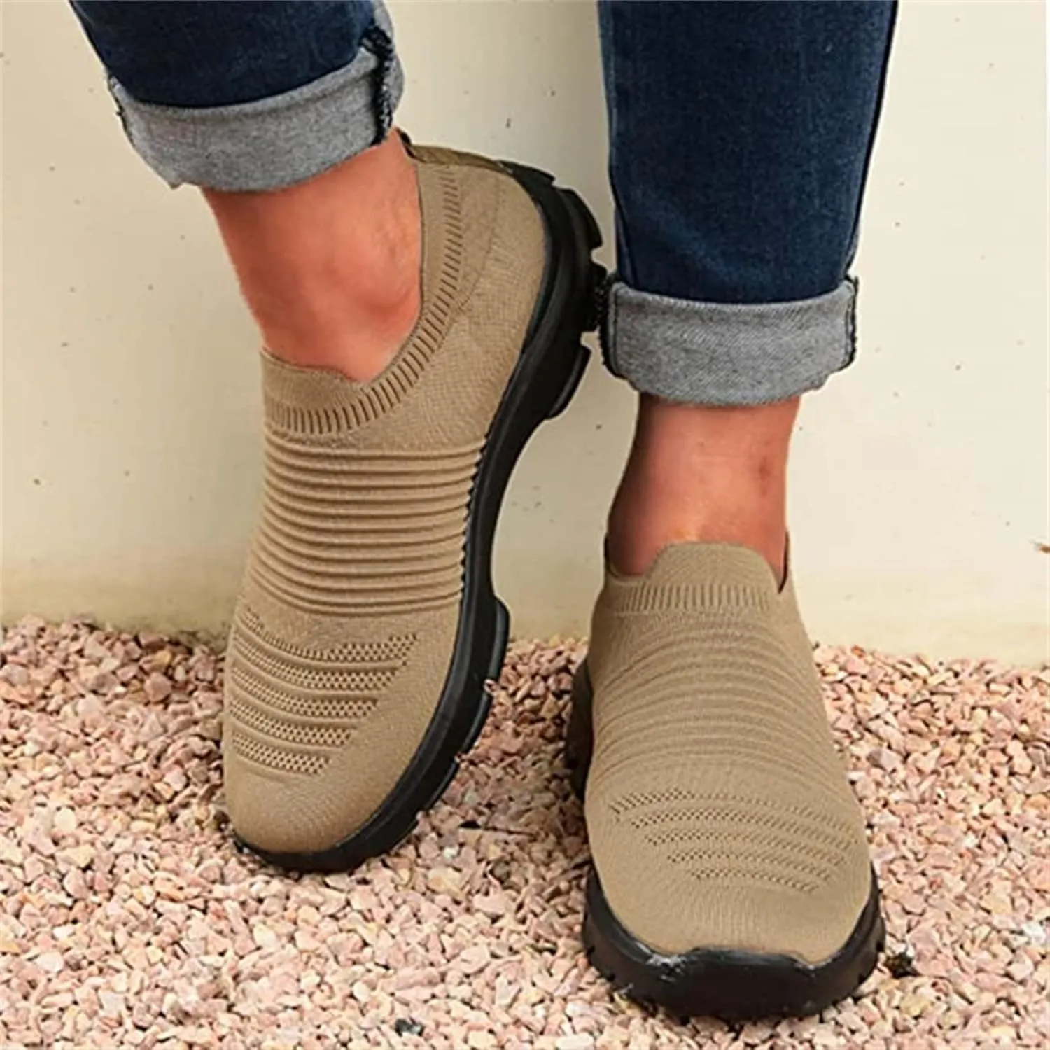 Shoes For Women Trendy Sneakers Slip On Running Shoes Lightweight Tennis Shoes Non Slip Fashion Breathable Gym Workout Shoes