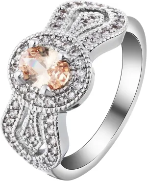 Simple Wedding Band, Ring Jewelry Wedding Knot with Cubic Zirconia Silver Women Fashion Jewelry