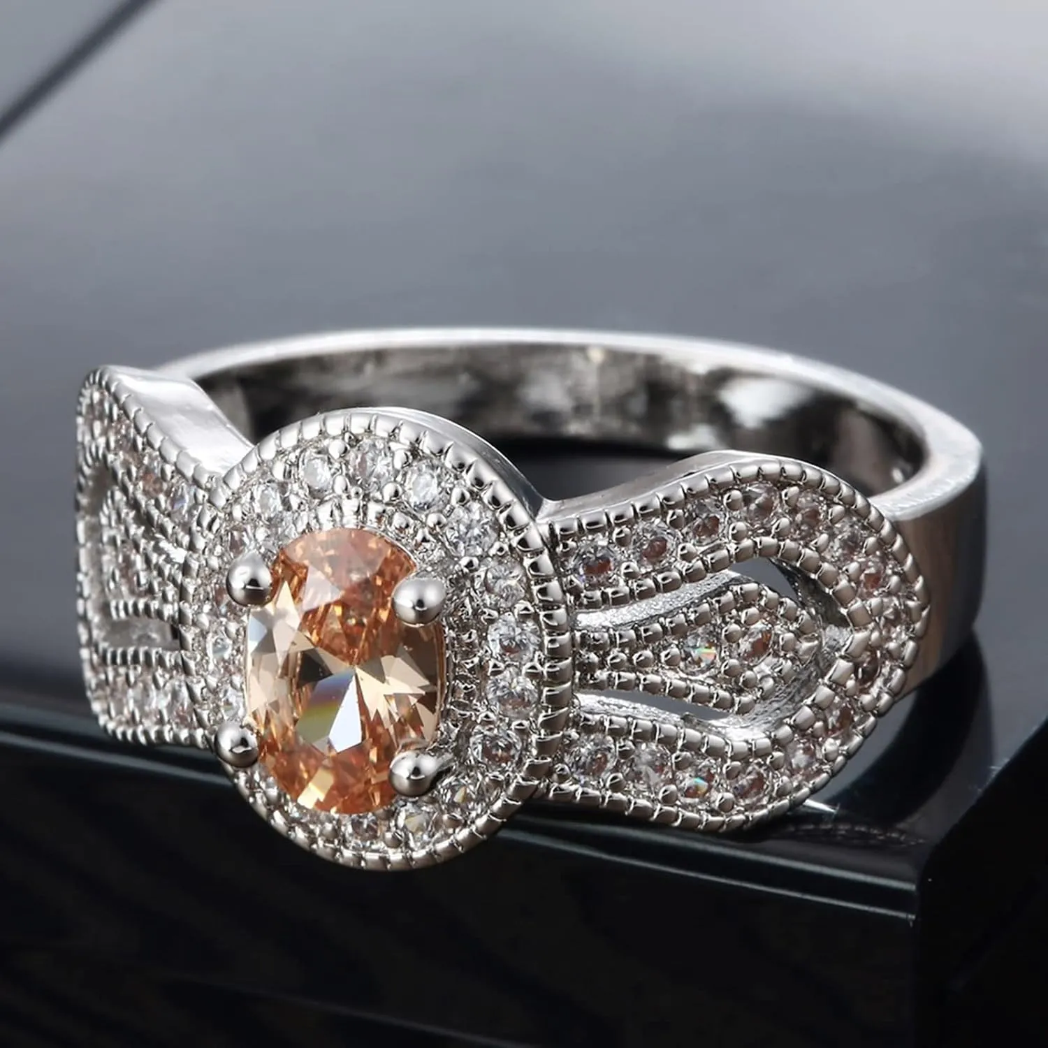 Simple Wedding Band, Ring Jewelry Wedding Knot with Cubic Zirconia Silver Women Fashion Jewelry