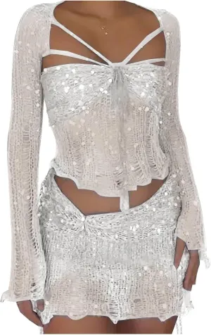 Skirt Sets for Ladies Top Skorts Swimwear Kimono Coverup Sets Women